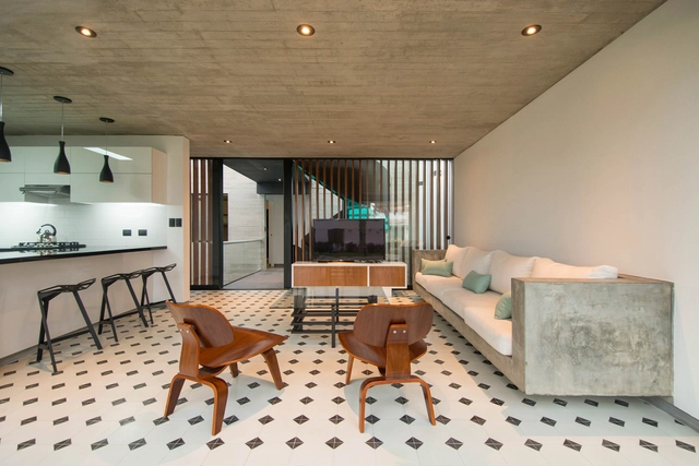 Casa S / Romo Arquitectos - Casas, Cocina, Mesas, Iluminación, Encimera, Sillas