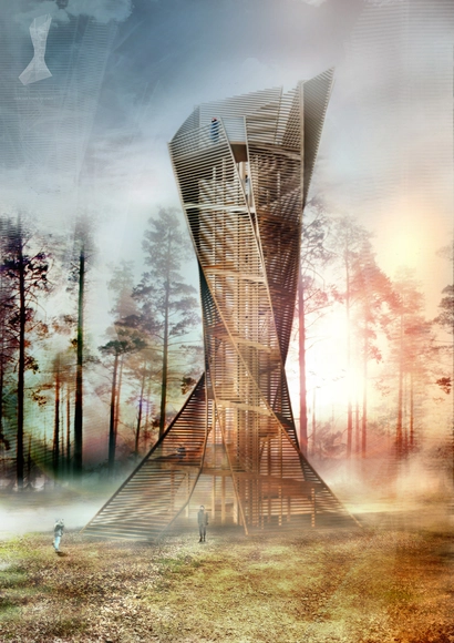 Italian Architects to Build Tree-Inspired Lookout Tower in Bruneck - Watching Tower