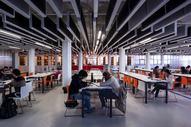 Biblioteca Facultad de Química Universidad de la República / Javier Márquez Scotti - Universidad, Fijación Vigas, Mesas, Sillas