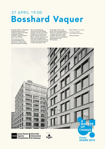 Foros ESARQ 2015: conferencia de De Vylder Vinck Taillieu / Barcelona - Imagen Principal