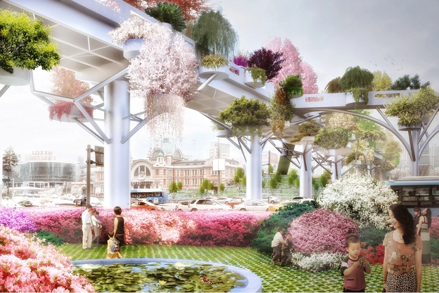 MVRDV transformará autopista abandonada de Seúl en exuberante jardín elevado - Imagen Principal