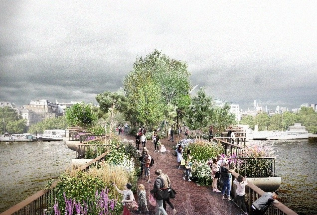 Árboles, arbustos y flores: la exuberante vegetación del Garden Bridge de Londres - Imagen Principal