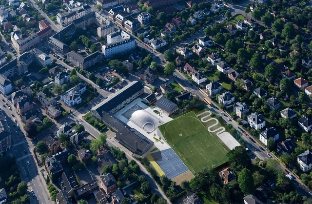 Sports & Arts Expansion at Gammel Hellerup Gymnasium / BIG - Higher Education, Facade, Cityscape