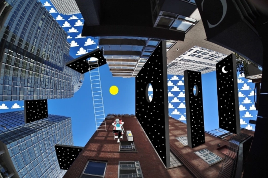 Ilustrações surrealistas projetadas sobre edifícios, por Thomas Lamadieu - Imagem de Destaque