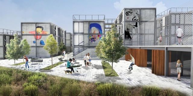 5° Lugar no concurso para Moradia Estudantil da Unifesp Osasco / Bacco Arquitetos Associados - Fachada