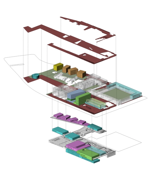 Lyon Bosch Arquitectos + Bresciani + Martic, tercer lugar en concurso de plan maestro Campus Lo Contador - Universidad, Escaleras