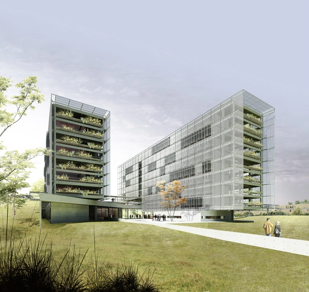 Proposta finalista do concurso para a Moradia Estudantil da Unifesp São José dos Campos / Zanatta Figueiredo + Talita Broering - Fachada