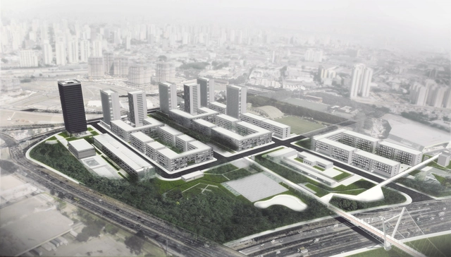 Terceiro Lugar no Concurso Operação Urbana Consorciada Água Branca / DMDV arquitetos + 23 SUL Arquitetura + Rossi Barbosa Arquitetos Associados - Fachada, Urbano