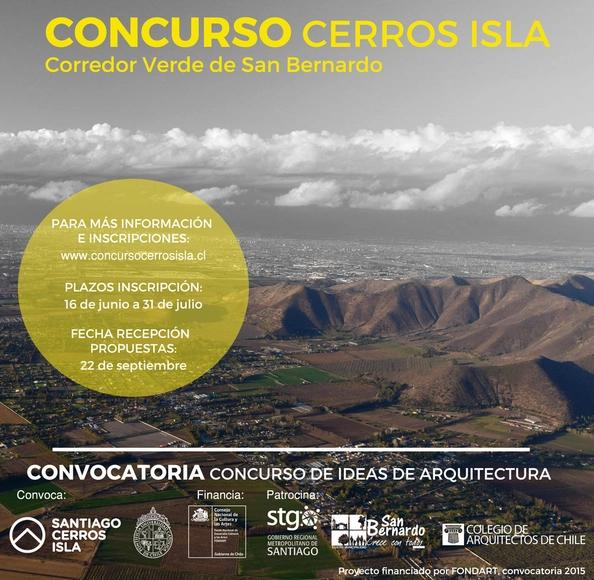 Convocatoria del concurso de ideas Cerros Isla para el corredor verde de San Bernardo / Chile - Imagen Principal