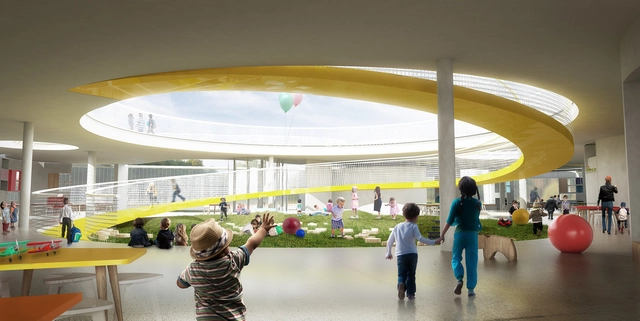 FP Arquitectura, primer lugar en concurso Ambientes de Aprendizaje del siglo XXI: Jardín Infantil Tibabuyes - Kindergarten, Mesas, Bancas