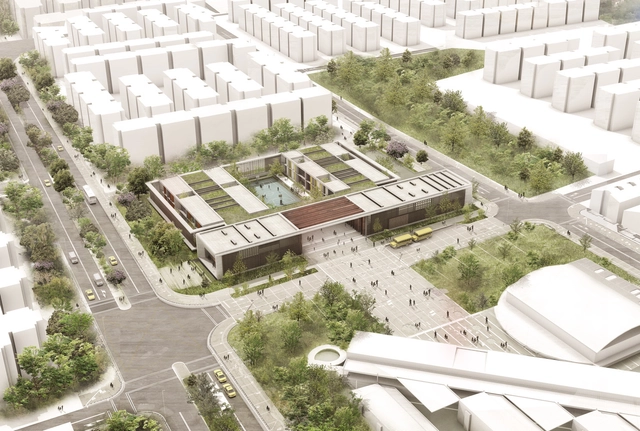 Colectivo 720, primer lugar en concurso Ambientes de Aprendizaje del siglo XXI: Colegio Pradera El Volcán - Escuela Primaria, Jardín, Fachada, Urbano