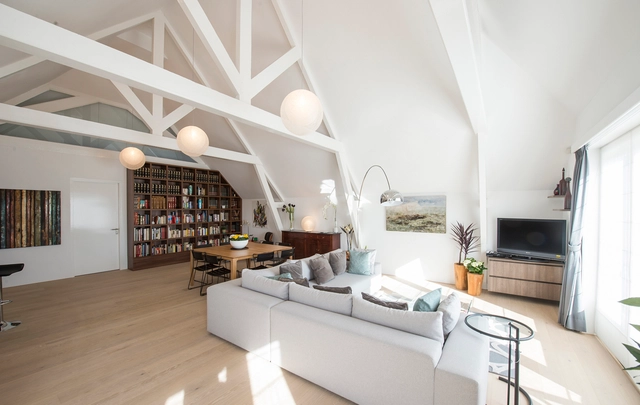 Casa F / PEÑA architecture - Interior Design, Kitchen, Beam, Table, Chair