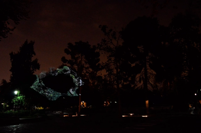 Confabulación Pajarística, videomapping sobre los árboles del Parque Quinta Normal por Delight Lab - Arte Y Arquitectura