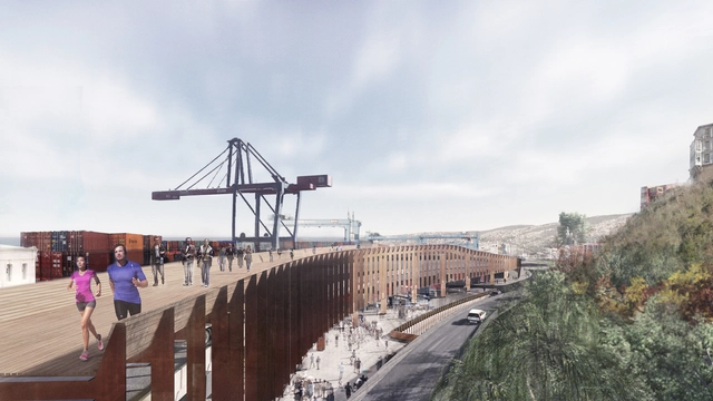 Conoce la propuesta ganadora de Mathias Klotz en el concurso público para viaducto acceso sur y muelle Prat - Plan Maestro