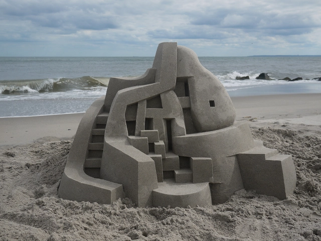 Calvin Seibert cria impressionantes castelos modernistas de areia - Imagem de Destaque