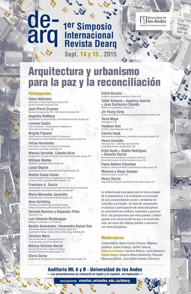 Simposio internacional DEARQ: Arquitectura y urbanismo para la paz y la reconciliación / Bogotá - Imagen Principal