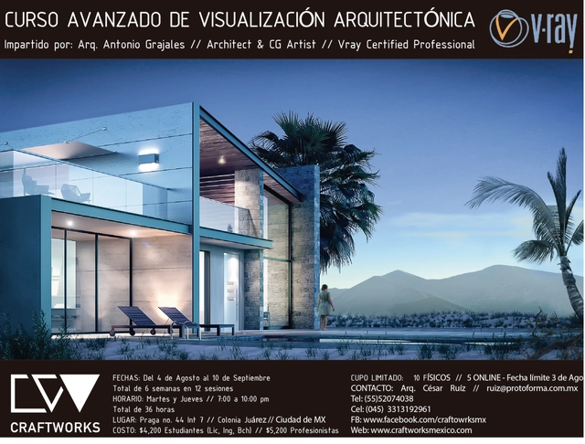Curso Avanzado de Visualización Arquitectónica en CraftWorks / Ciudad de México [¡Sorteo cerrado!] - Imagen Principal