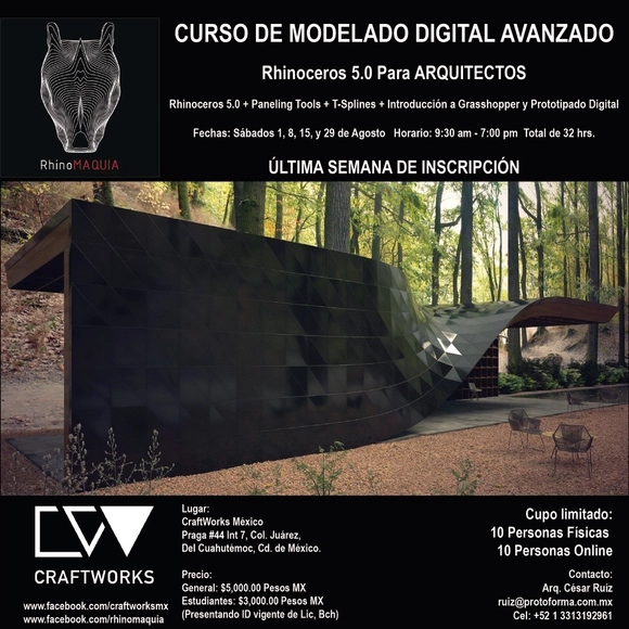 Curso de Modelado Digital Avanzado para Arquitectos, Rhinomaquia / Ciudad de México [¡Sorteo cerrado!] - Imagen Principal