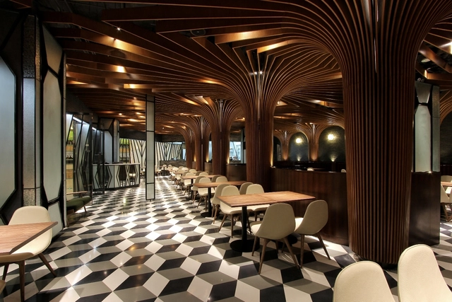 Jordan Road Restaurant & Bar / CAA - Interior Design, Beam, Table, Chair