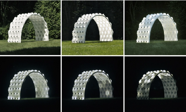Pabellón modular impreso en 3D: sombreadero durante el día, faro durante la noche - Sustentabilidad