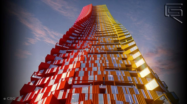 CRG proyecta un rascacielos de containers para Bombay - Imagen Principal
