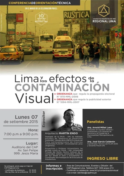 Conferencia de orientación técnica "Lima y los efectos de la contaminación visual" - Imagen Principal