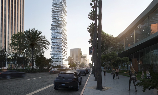 PAR Reinterprets Courtyard Housing with Los Angeles Skyscraper  - Housing, Facade, Cityscape