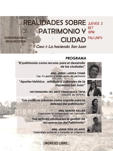 Conversatorio "Realidades sobre Patrimonio y Ciudad" - Imagen Principal