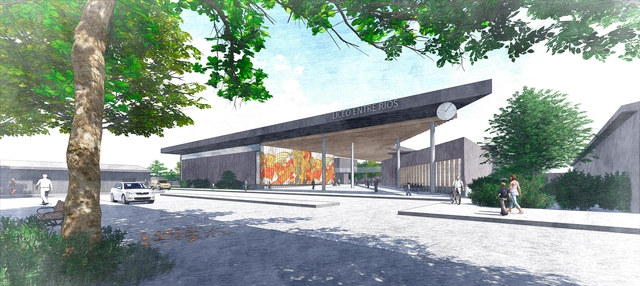 T8 Arquitectos + Patricio Durán, primer lugar en concurso del nuevo liceo Entre Ríos / Chile - Escuela Primaria, Fachada