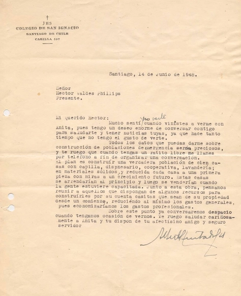 Carta del Padre Hurtado a un Arquitecto - Imagen Principal