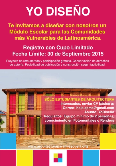 YO DISEÑO: Diseño de Módulo Escolar para comunidades vulnerables en Latinoamérica - Imagen Principal