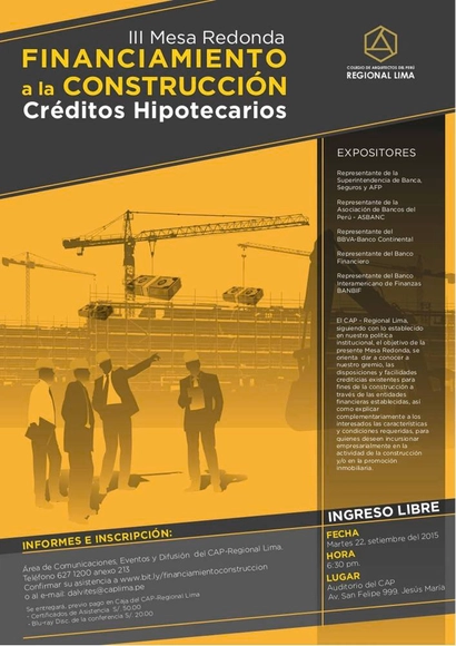 III Mesa Redonda: "Financiamiento a la Construcción. Créditos Hipotecarios" - Imagen Principal