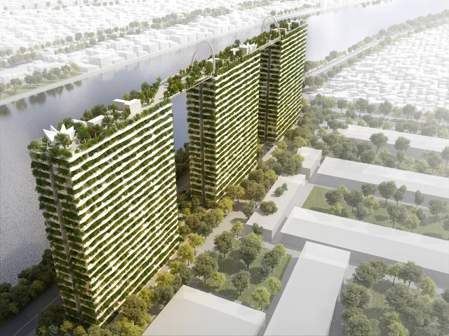 Edifício "Diamond Lotus" de Vo Trong Nghia cria áreas verdes em meio à densa cidade de Ho Chi Minh  - Sustentabilidade