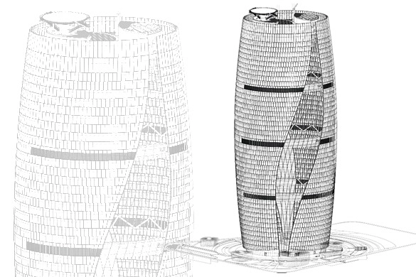 Zaha Hadid propõe edifício corporativo com o átrio mais alto do mundo - Imagem de Destaque