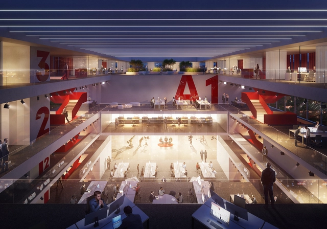 Maka-Sojka Architects Design Polish Public Television Headquarters in Warsaw - Offices
