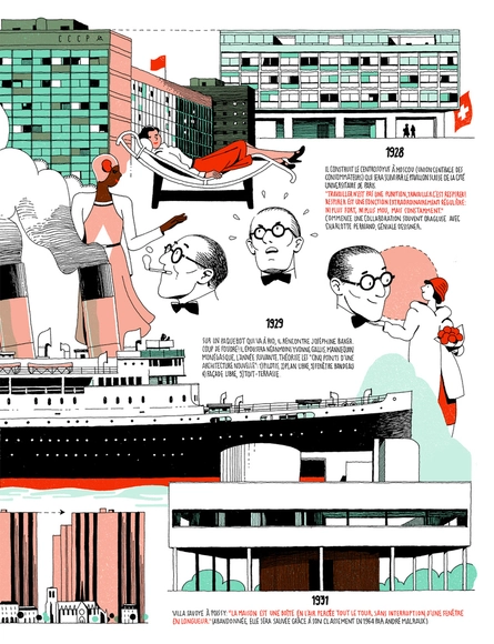 Infográfico da vida de Le Corbusier por Vincent Mahé - Arte E Arquitetura