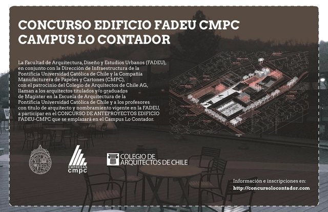Convocatoria: Concurso Edificio FADEU-CMPC Campus Lo Contador - Imagen Principal