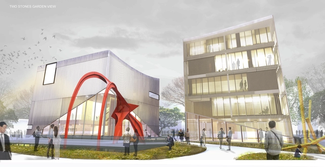 SMF Arquitectos propone un nuevo centro de arte y amplios espacios públicos para el centro de Seúl - Arquitectura De Uso Mixto, Fachada