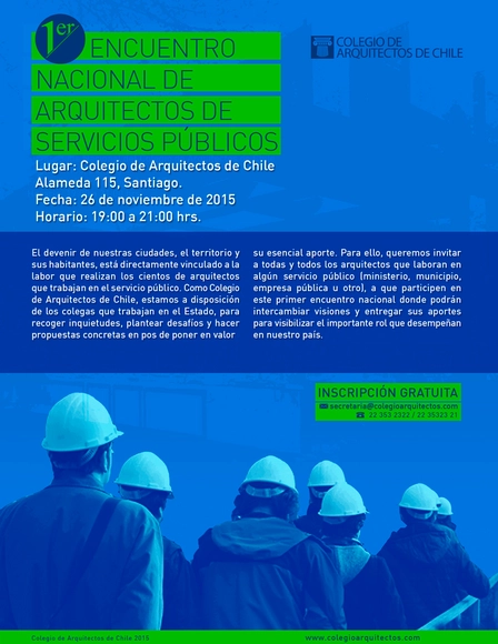Primer Encuentro de Arquitectos de Servicios Públicos / Colegio de Arquitectos de Chile - Imagen Principal