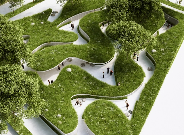 Penda projeta pavilhão inspirado na paisagem natural para a Garden Expo na China - Pavilhão 