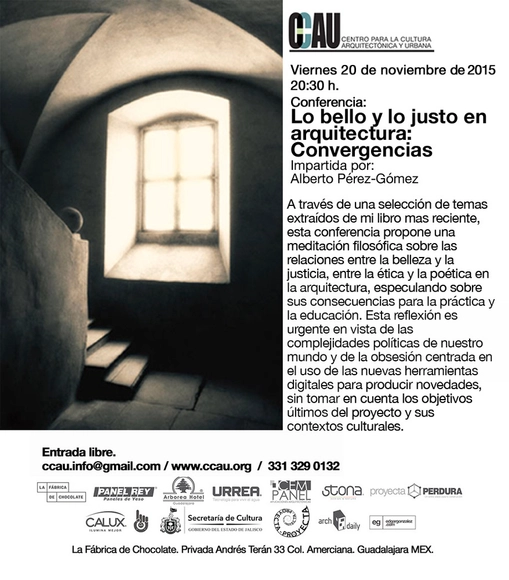 Conferenca 'Lo Bello y lo Justo en Arquitectura: Convergencias' / Guadalajara - Imagen Principal