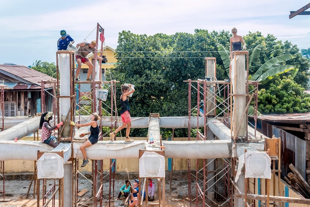 Arquitectos y mujeres "Khmer" construyen un centro comunitario utilizando tela y hormigón - Sustentabilidad