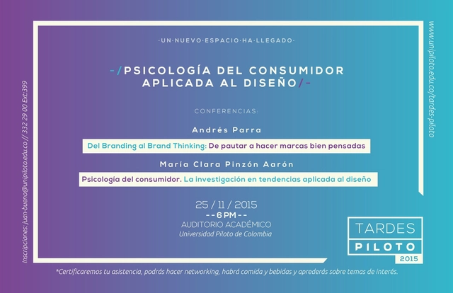 Tardes Piloto: Conferencia Psicología del Consumidor Aplicada al Diseño - Imagen Principal