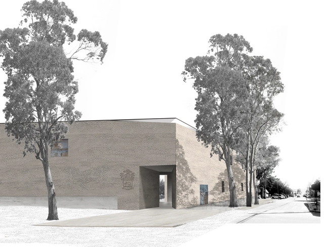 Matías Zegers, primer lugar en concurso Edificio Consistorial de Papudo - Ayuntamiento, Fachada, Arco, Puerta