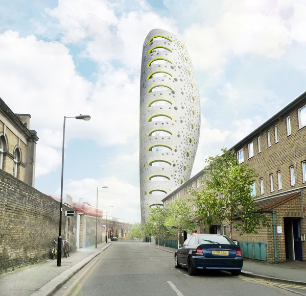 aLL Design Reveals Plans for Residential Tower in South London - Facade