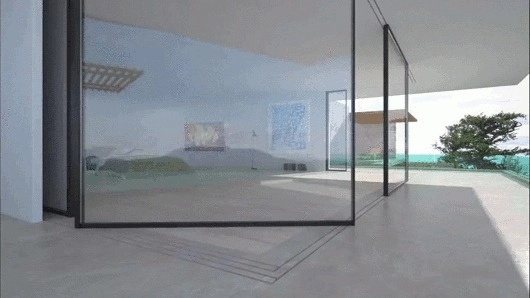 These Glass Walls Slide Around Corners to Disappear From View - Featured Image