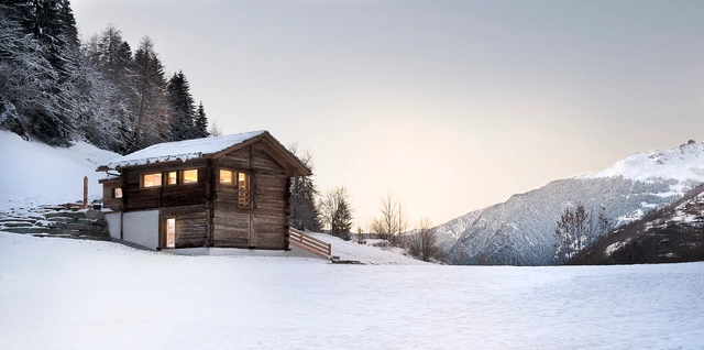 The Larch Barn / Alp’Architecture Sàrl - Adaptive Reuse, Door, Forest