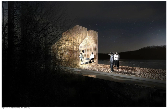 CODA’s "Cabinette" Reflects the Tension in WB Yeats’ Poem “Lake Isle of Innisfree” - Temporary Installations, Facade, Arch