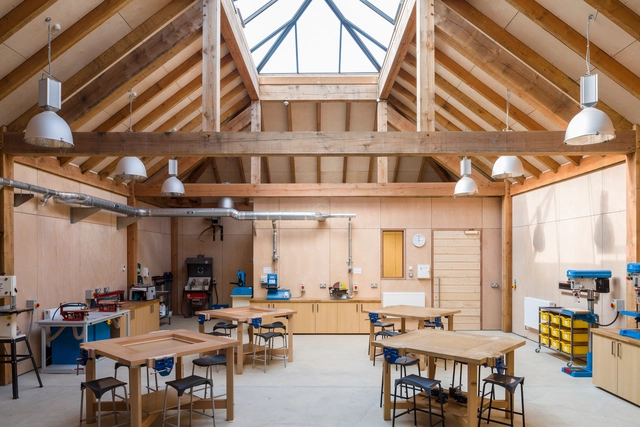 Design Technology Block / Squire and Partners - Schools , Beam, Door, Table, Chair