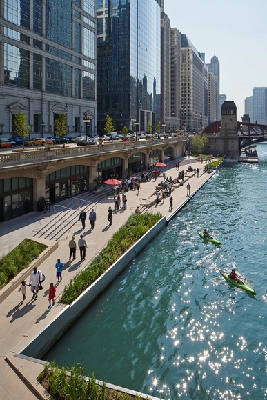 Chicago Riverwalk / Departamento de Transporte de Chicago - Espaço Público